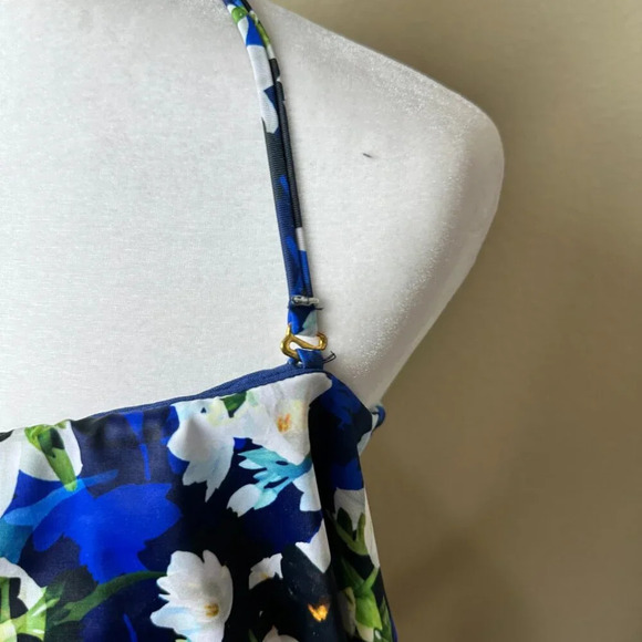 NICOLE MILLER STUDIO Floral Ruffle Bandeau Swimsuit Bikini Top - size medium - Picture 4 of 8